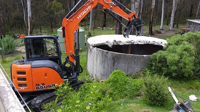 Big-land Excavation & Earthmoving concrete water tank demolition
